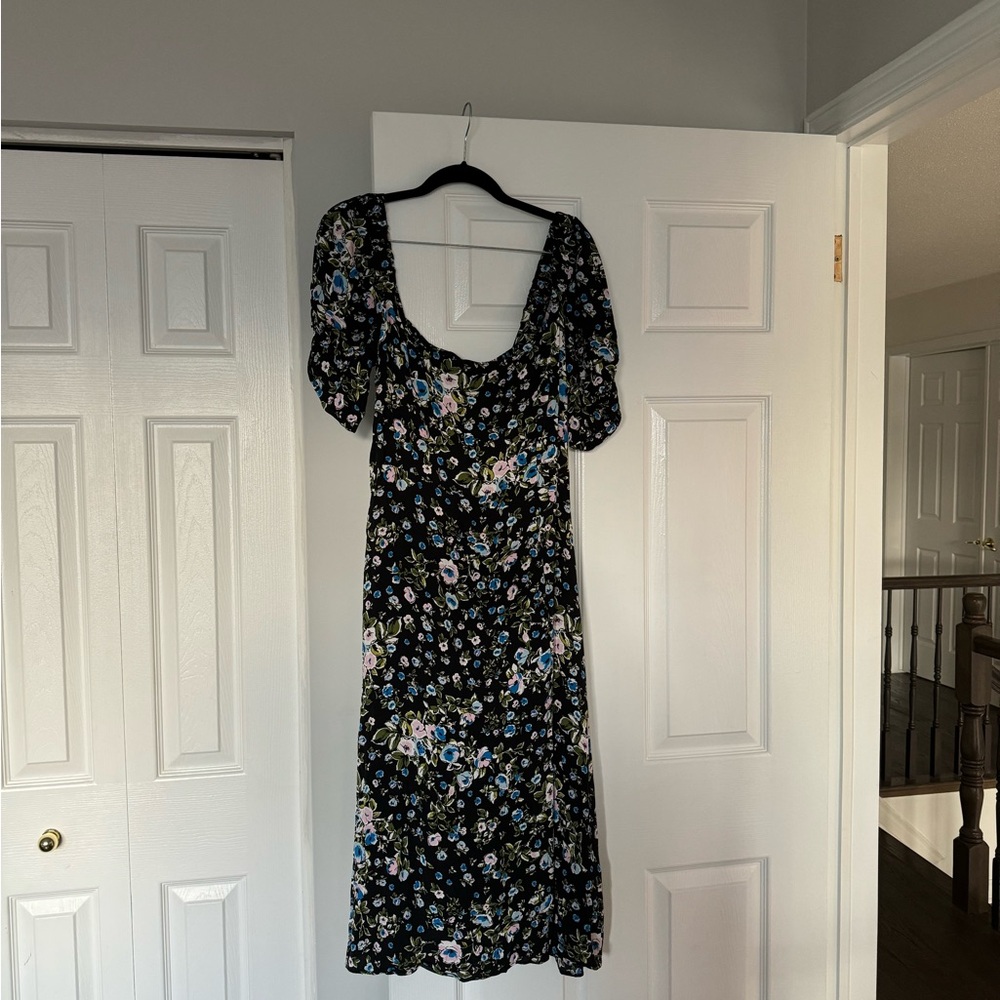 Cute Floral Summer Dress with leg slit